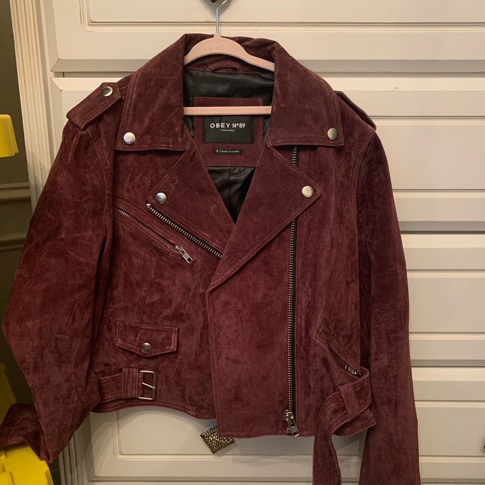Obey no98 suede moto coat